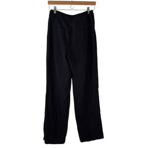 Sophie Rue Pleated Black Linen Pants Trousers, size Small
